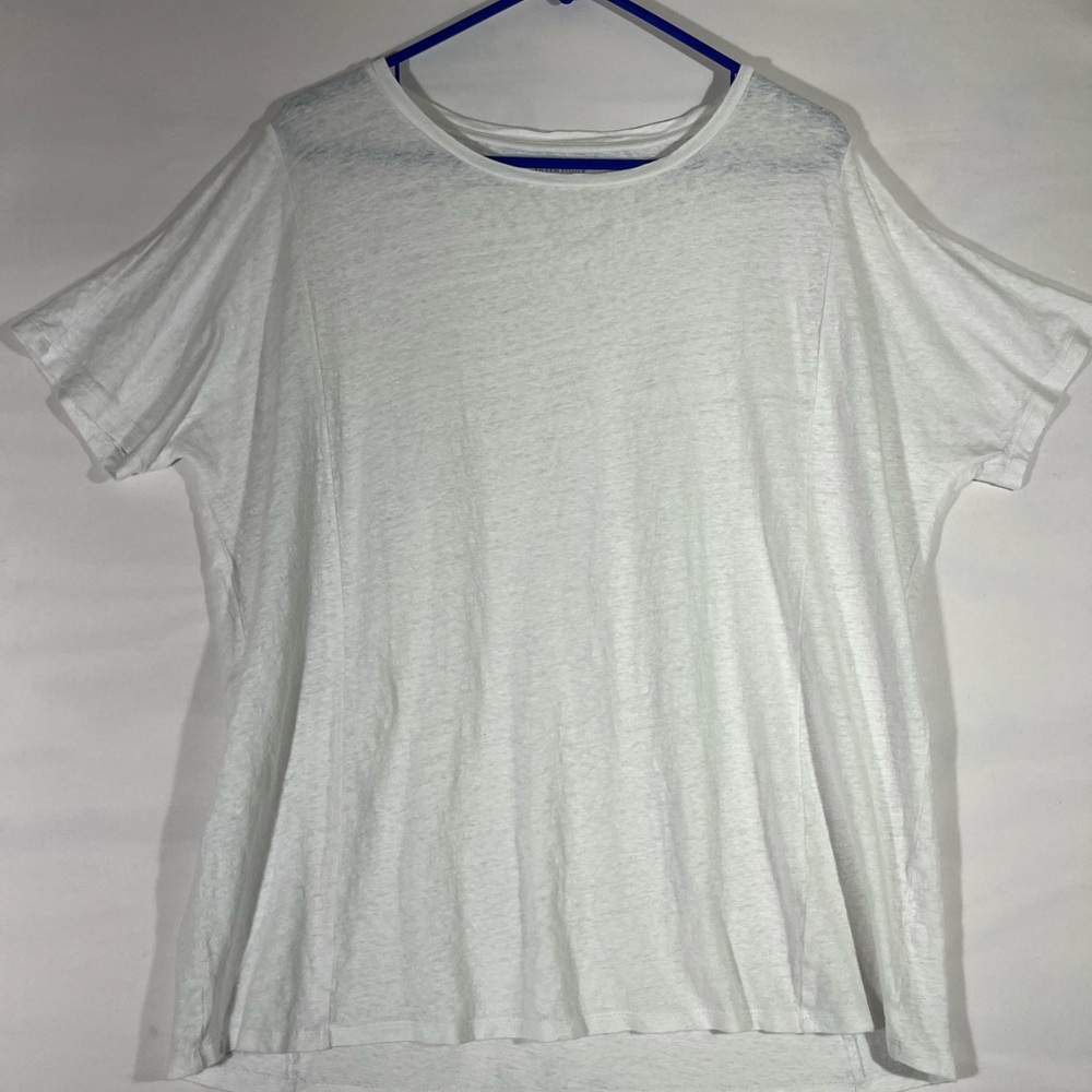EILEEN FISHER ORGANIC COTTON SHORT SLEEVE TEE OVERSIZED WOMEN XS WHITE RESORT